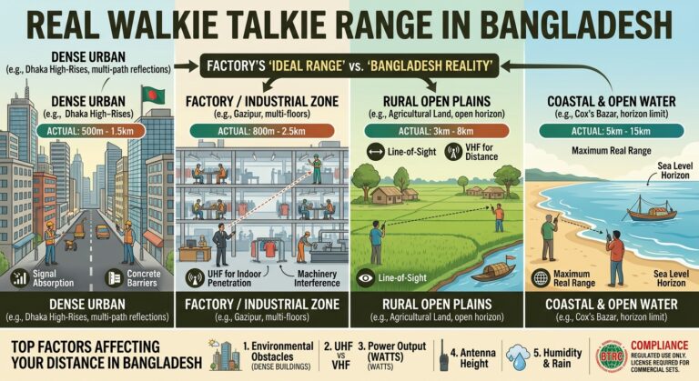 Real Walkie Talkie Range In Bangladesh