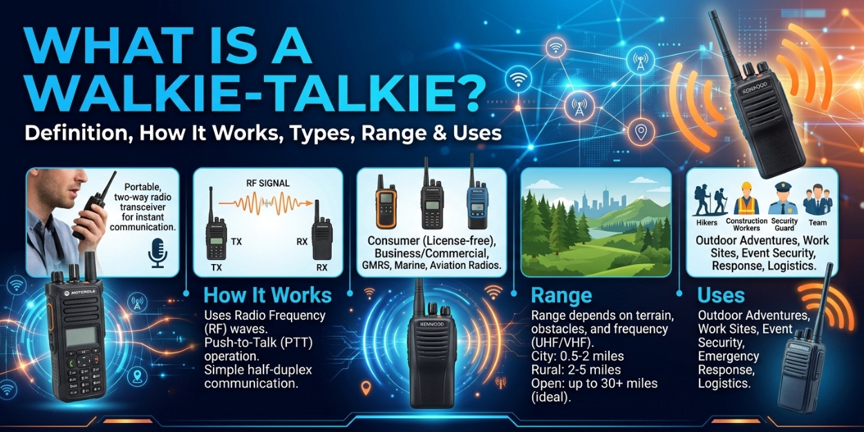What Is a Walkie-Talkie? Definition, How It Works, Types, Range & Uses